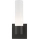 Aero ADA Wall Sconce Wall Light in Black with Brushed Nickel Accent