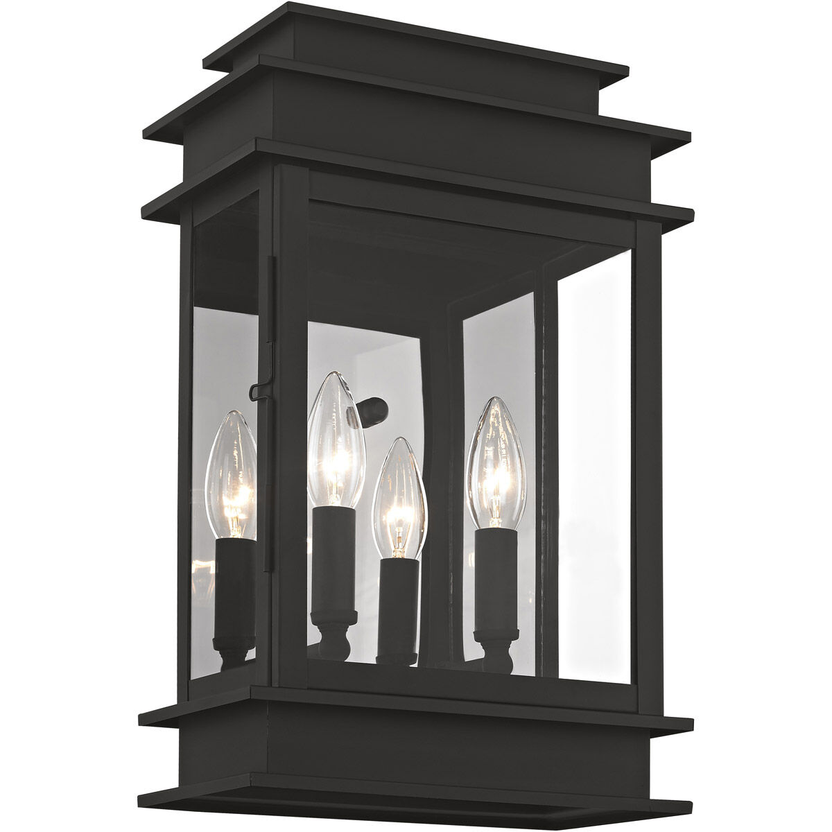 Princeton 2 Light 15 inch Black Outdoor Wall Lantern