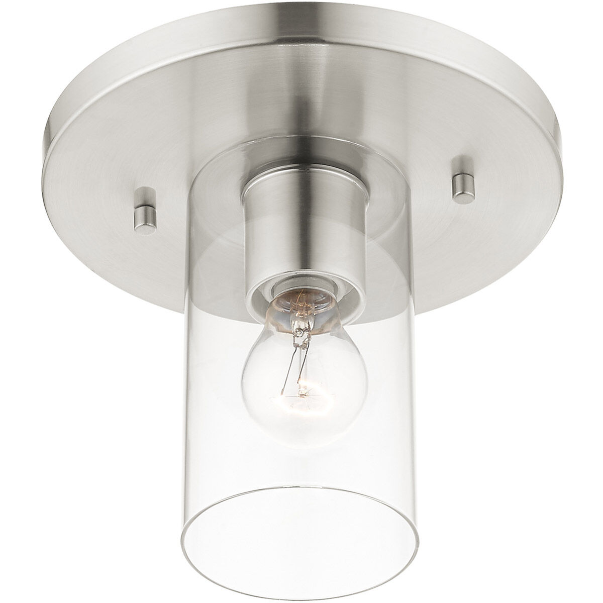 Zurich 1 Light 9 inch Brushed Nickel Flush Mount Ceiling Light