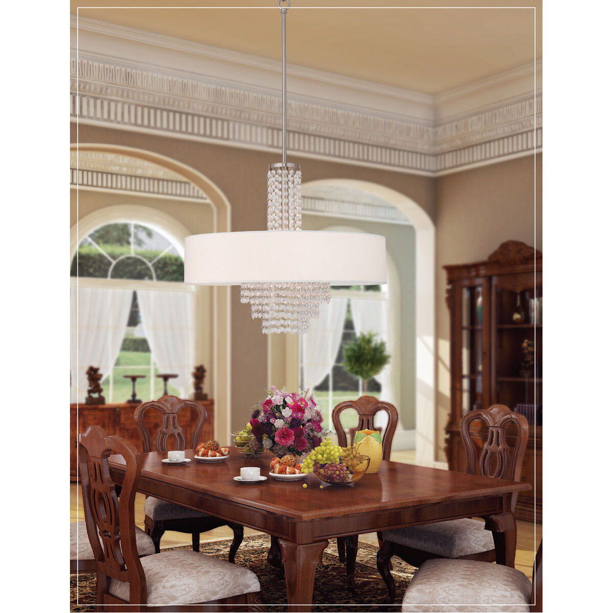 Carlisle 5 Light 22 inch Brushed Nickel Chandelier Ceiling Light