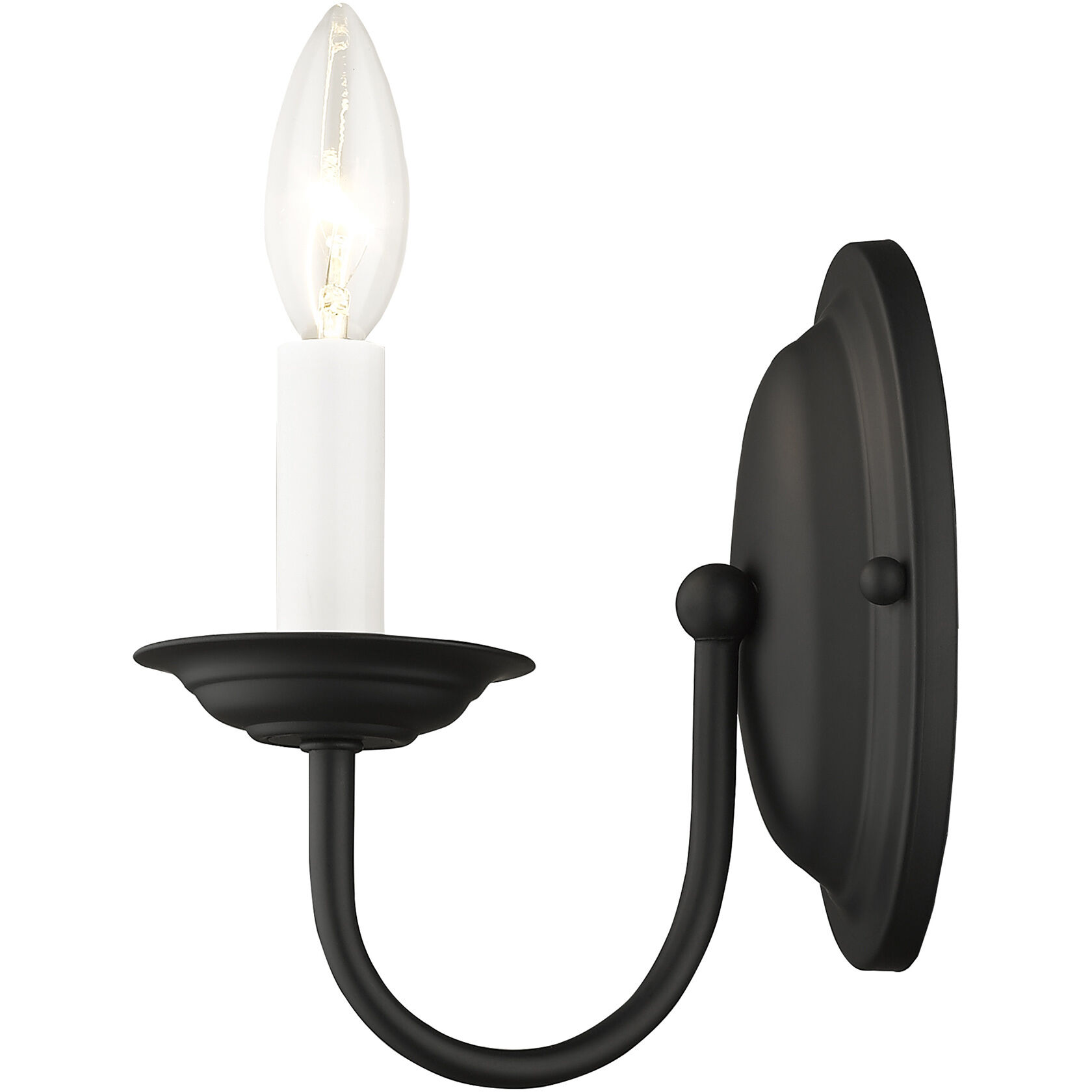 Home Basics 1 Light 4 inch Black Wall Sconce Wall Light
