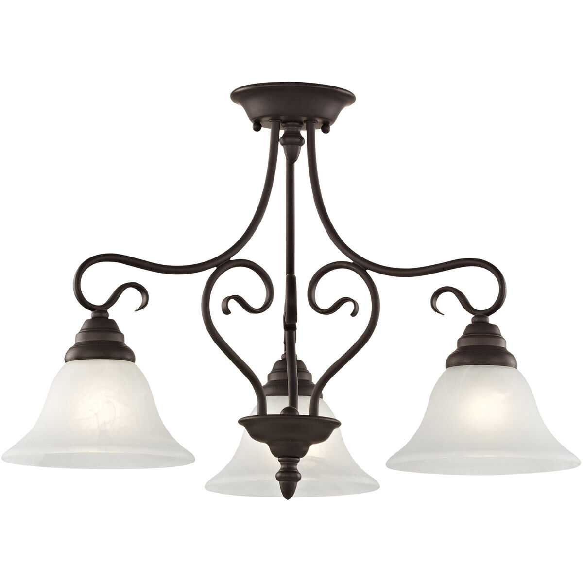 Coronado 3 Light 24 inch Bronze Convertible Dinette Chandelier/Ceiling Mount Ceiling Light