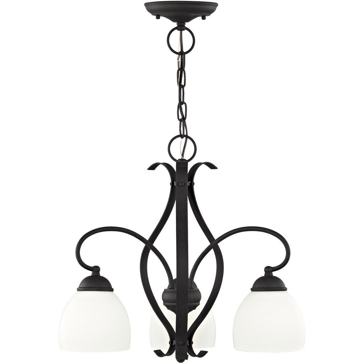 Brookside 3 Light 20 inch Black Convertible Chain Hang/Ceiling Mount Ceiling Light