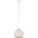Charlton 1 Light 9.88 inch White with Brushed Nickel Accents Pendant Ceiling Light