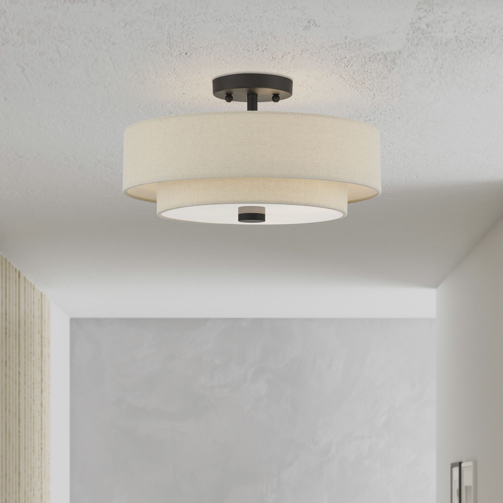 Bellingham 3 Light 15 inch Bronze Semi Flush Mount Ceiling Light, Large