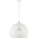 Chantily 3 Light 20 inch White with Brushed Nickel Accents Pendant Ceiling Light