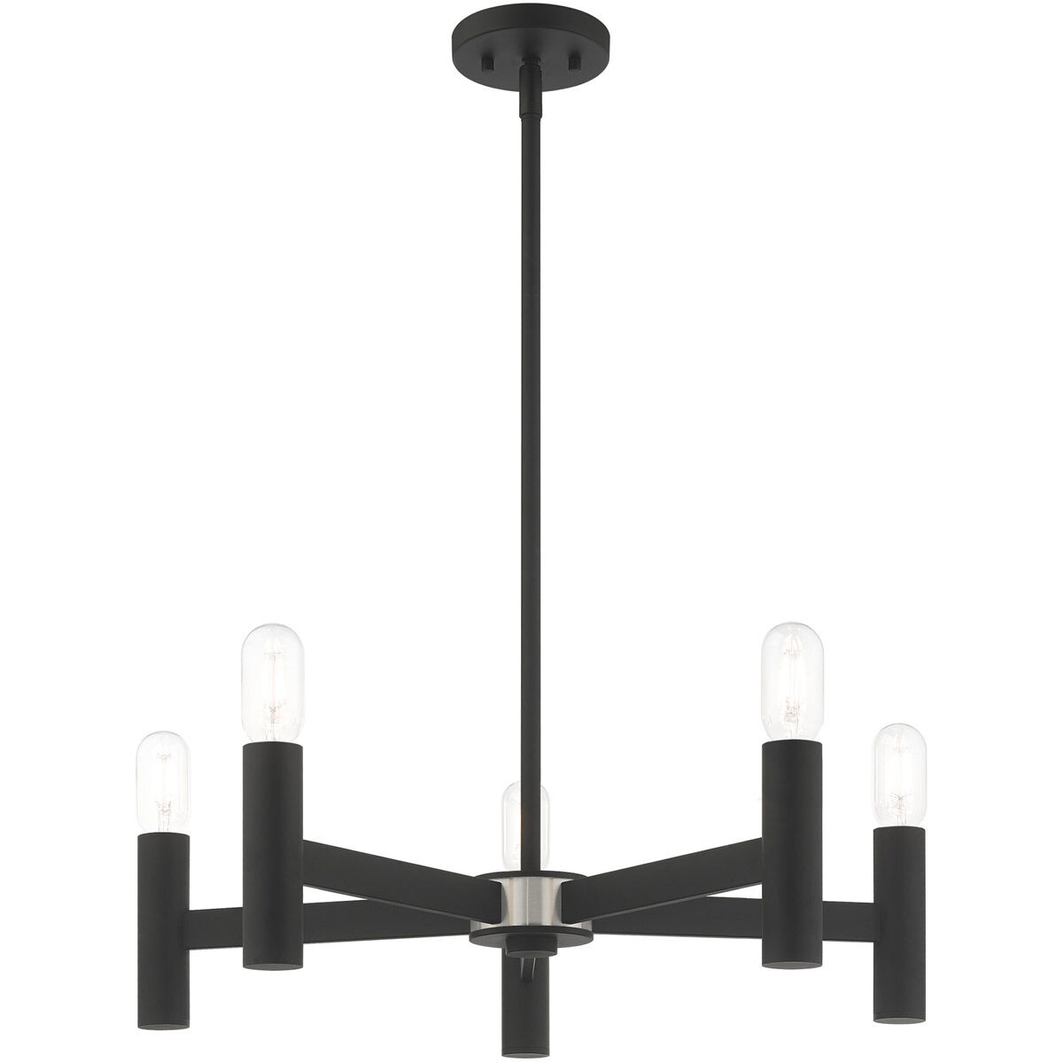 Copenhagen 5 Light 25 inch Black Chandelier Ceiling Light