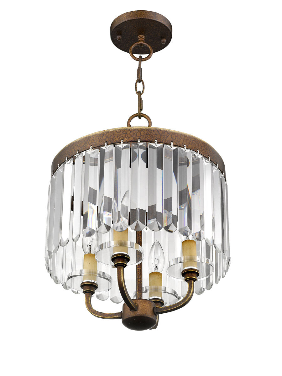 Ashton 4 Light 13 inch Hand Painted Palacial Bronze Convertible Mini Chandelier/Ceiling Mount Ceiling Light