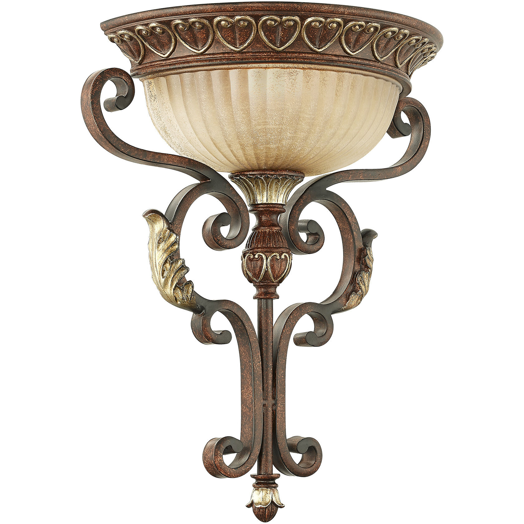 Villa Verona 1 Light 14 inch Verona Bronze with Aged Gold Leaf Accents Wall Sconce Wall Light