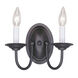 Home Basics 2 Light 10 inch Black Wall Sconce Wall Light