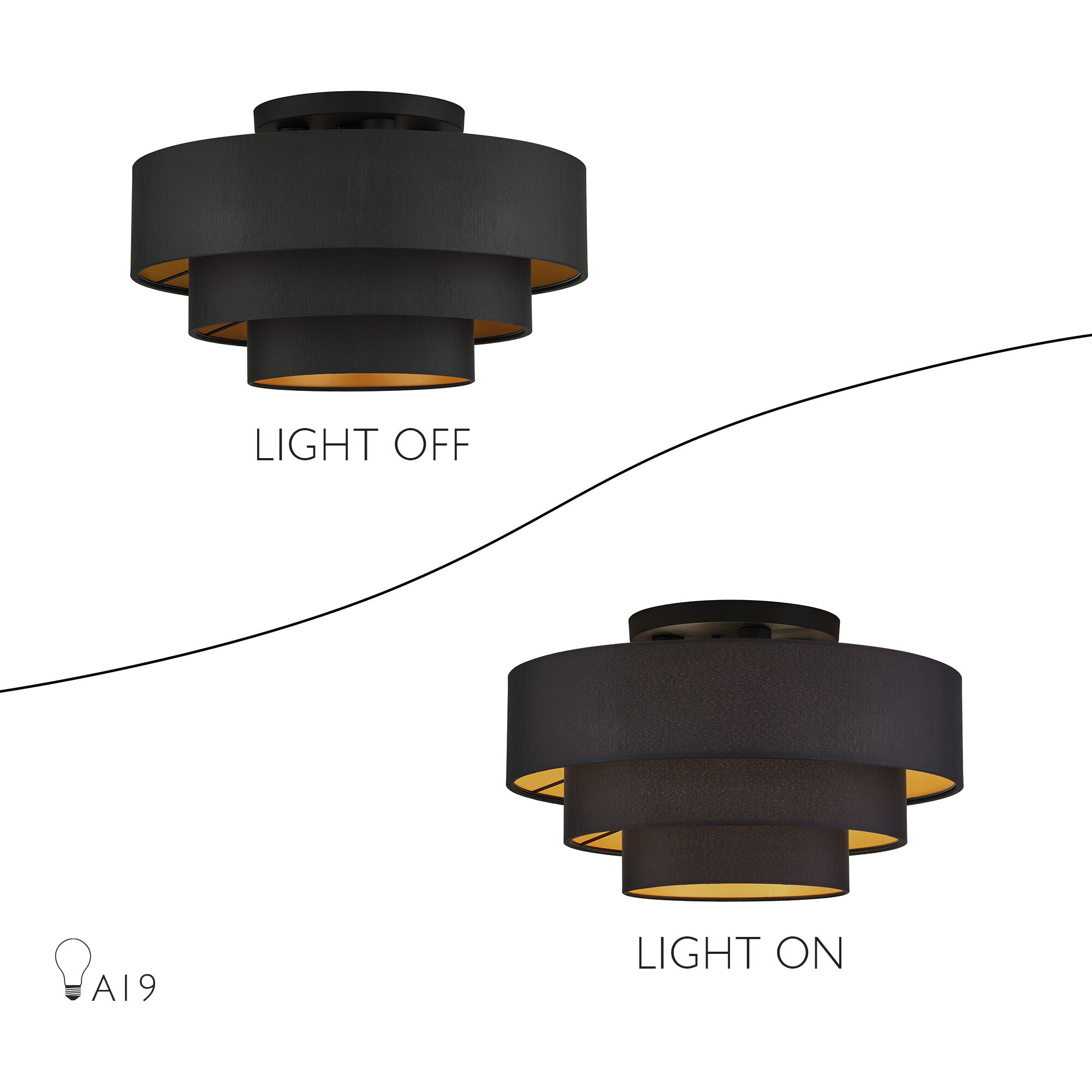 Sentosa 4 Light 21 inch Black Semi Flush Mount Ceiling Light, Extra Large