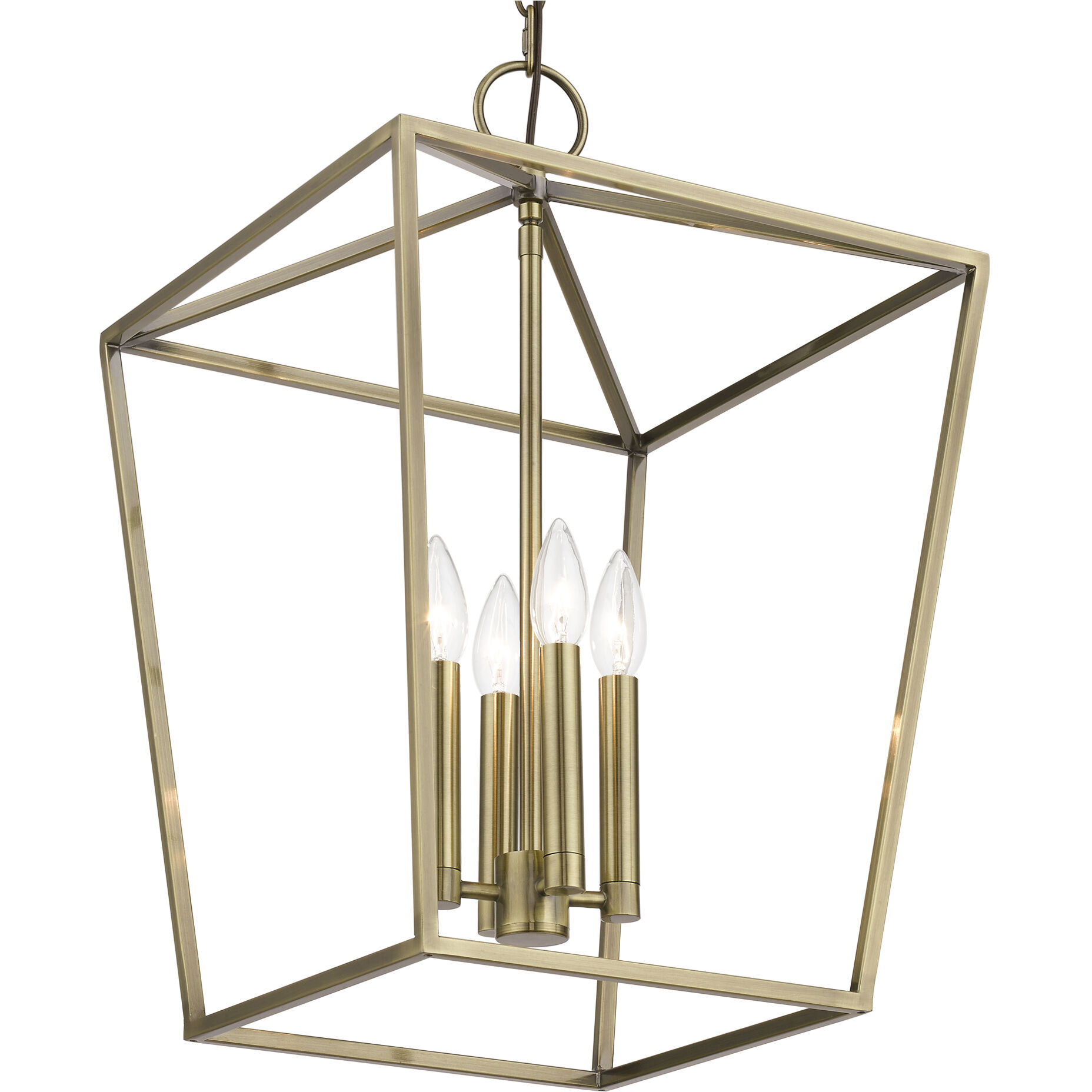 Devone 4 Light 15 inch Antique Brass Chandelier Ceiling Light