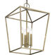 Devone 4 Light 15 inch Antique Brass Chandelier Ceiling Light