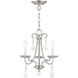 Daphne 3 Light 14 inch Brushed Nickel Mini Chandelier Ceiling Light