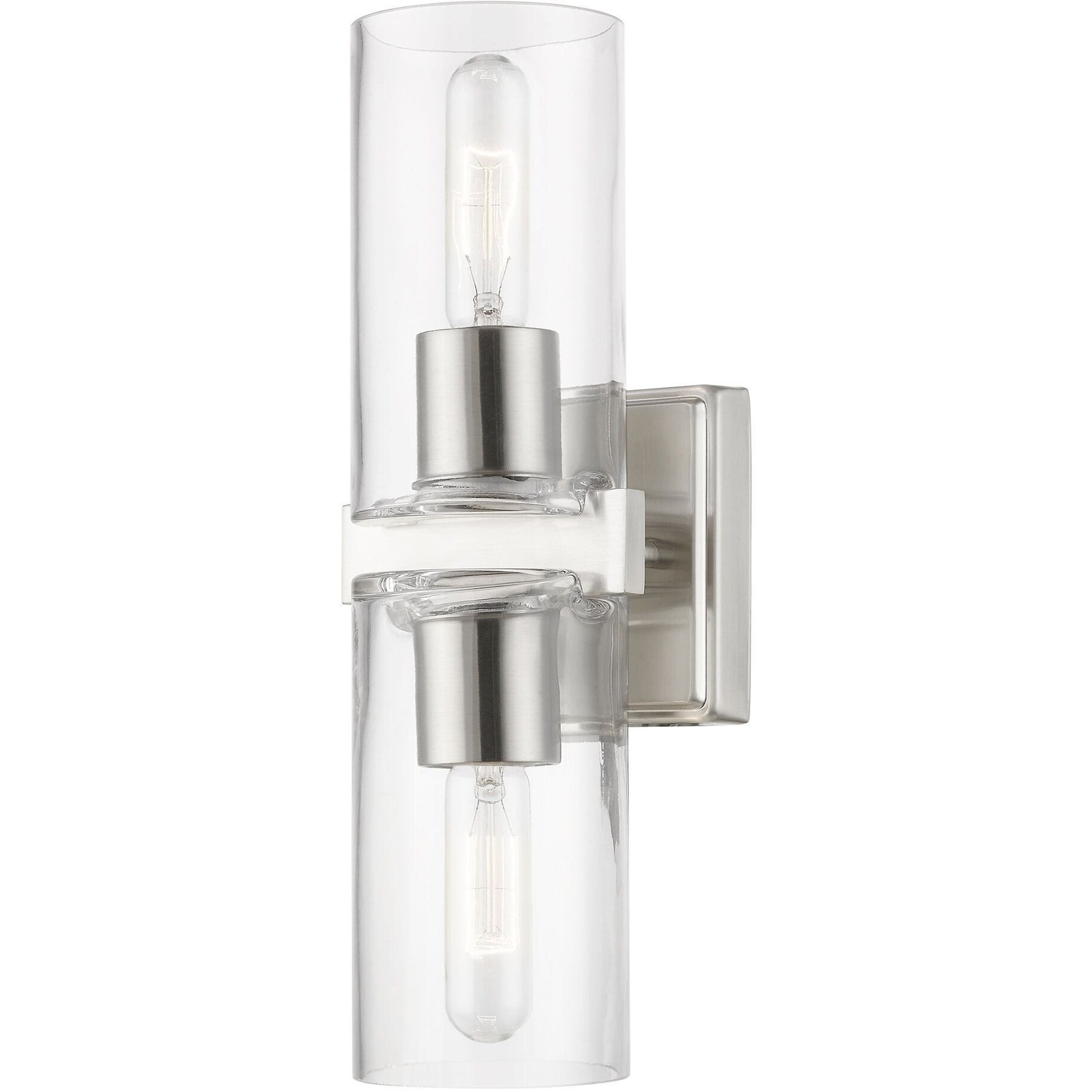 Clarion 2 Light 5 inch Brushed Nickel Vanity Sconce Wall Light