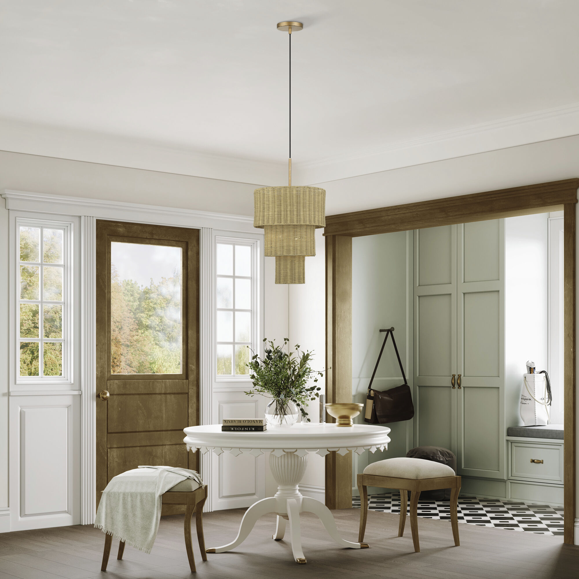 Weavington 2 Light 14 inch Antique Gold Leaf Pendant Ceiling Light