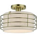 Blanchard 1 Light 12 inch Antique Brass Semi Flush Mount Ceiling Light, Medium