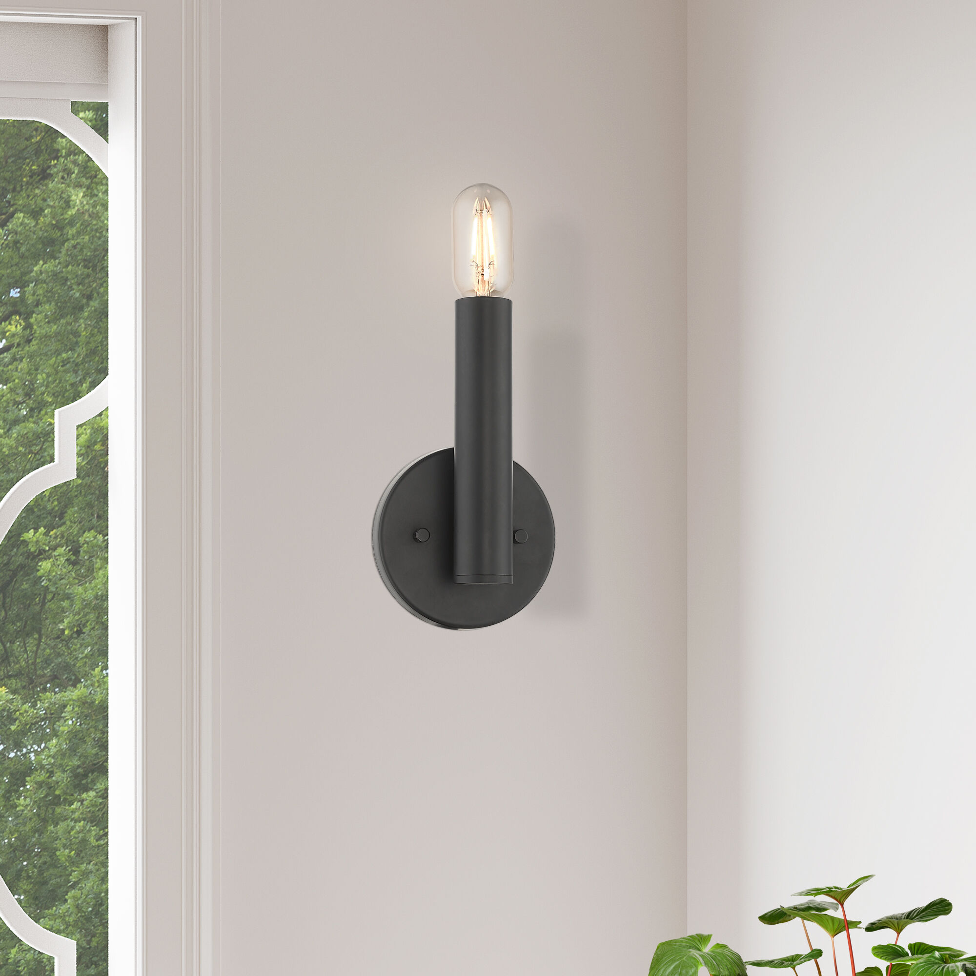 Copenhagen 1 Light 5.13 inch Black ADA Wall Sconce Wall Light, Single