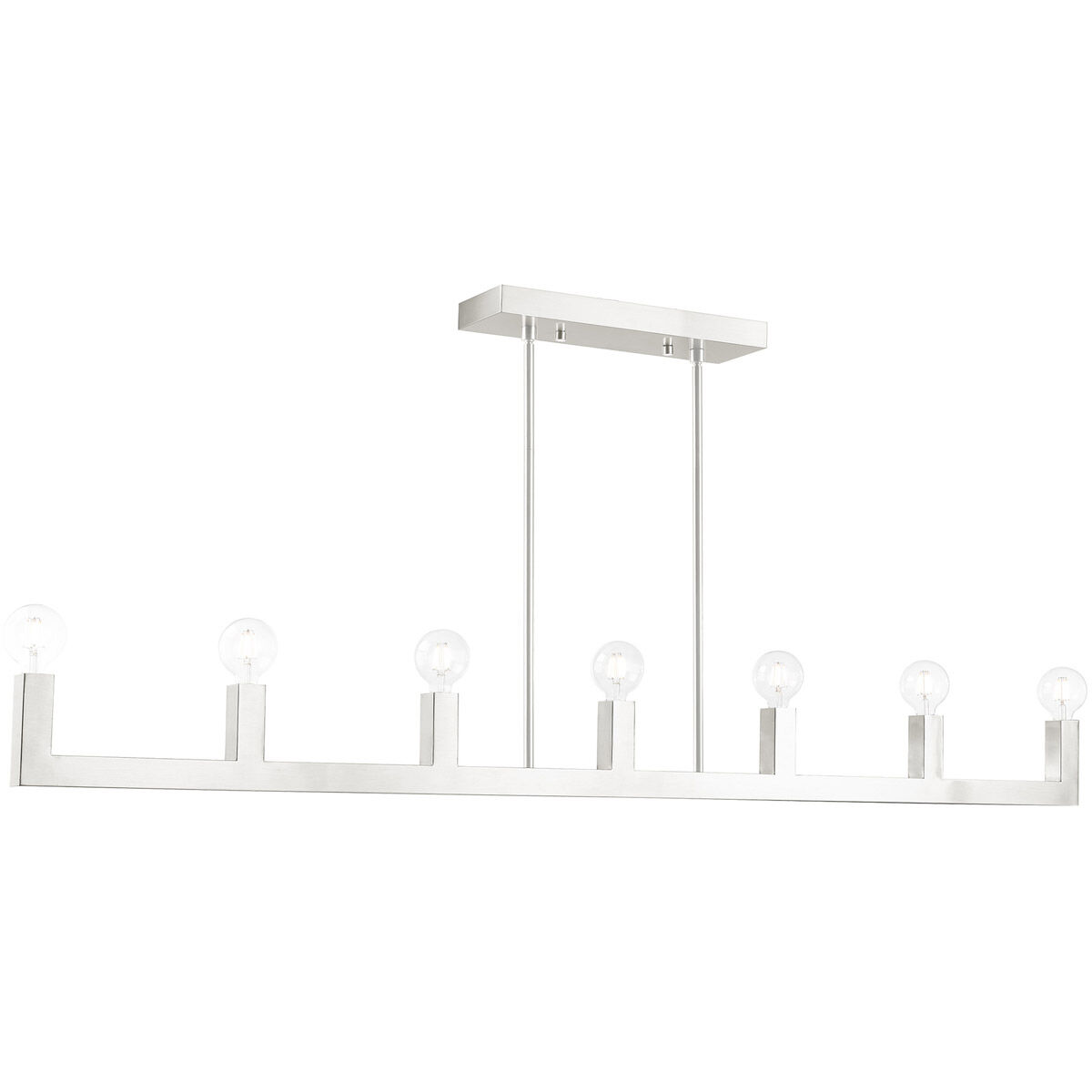 Solna 7 Light 70 inch Brushed Nickel Linear Chandelier Ceiling Light