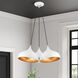 Amador 3 Light 25 inch Shiny White with Polished Chrome Accents Cluster Pendant Ceiling Light