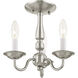 Williamsburgh 3 Light 11 inch Brushed Nickel Convertible Mini Chandelier/Ceiling Mount Ceiling Light