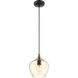 Pendants 1 Light 8 inch English Bronze with Antique Brass Accents Pendant Ceiling Light