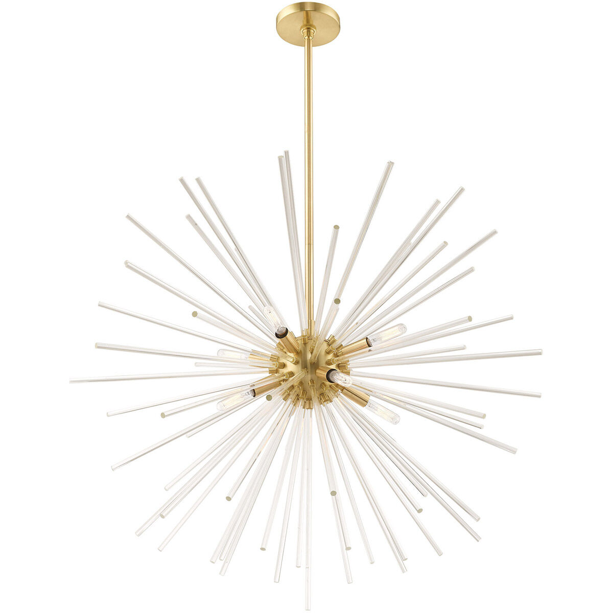 Utopia 8 Light 34 inch Satin Brass Pendant Chandelier Ceiling Light