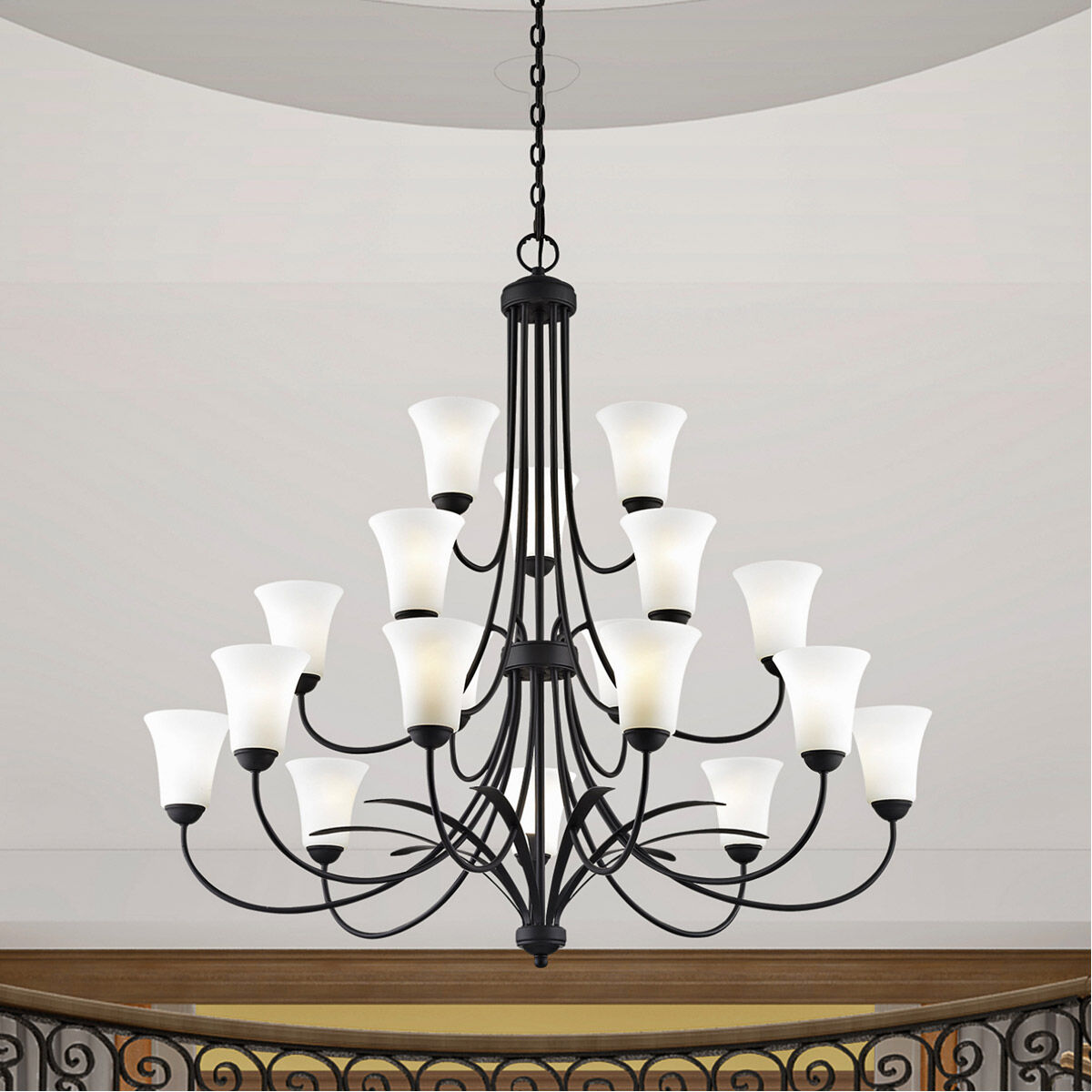 Ridgedale 18 Light 44 inch Black Chandelier Ceiling Light