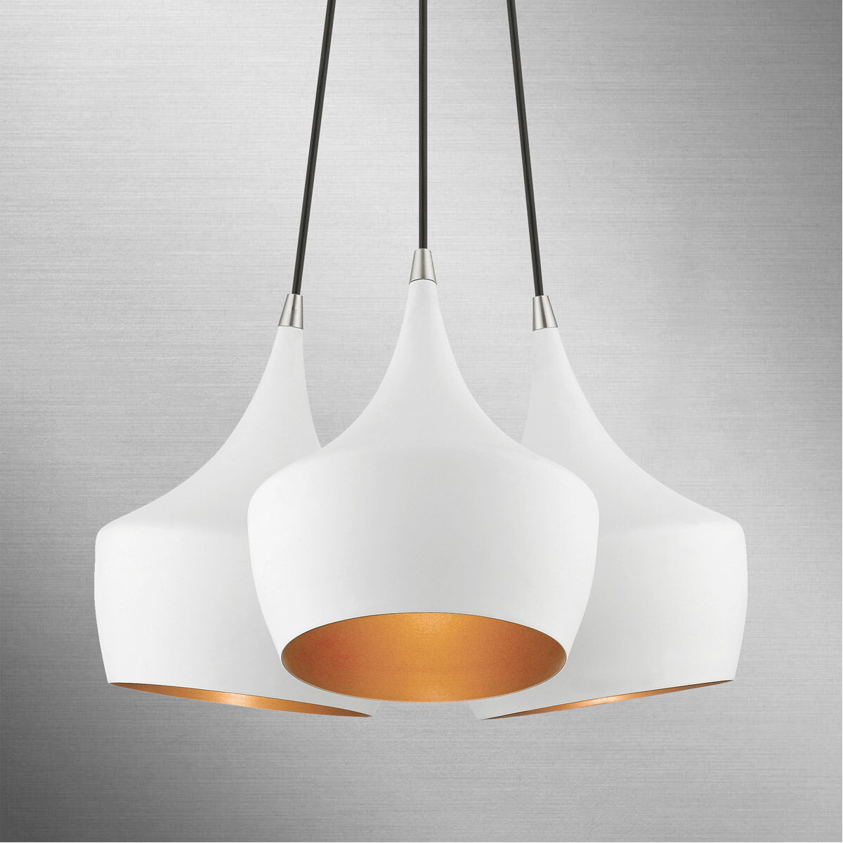 Waldorf 3 Light 21 inch White Cluster Pendant Ceiling Light