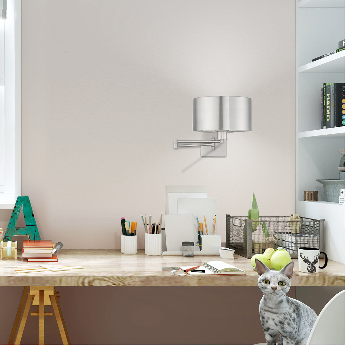 Allison 24 inch 100.00 watt Brushed Nickel Swing Arm Wall Lamp Wall Light