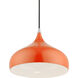 Amador 1 Light 12 inch Shiny Orange with Polished Chrome Accents Pendant Ceiling Light