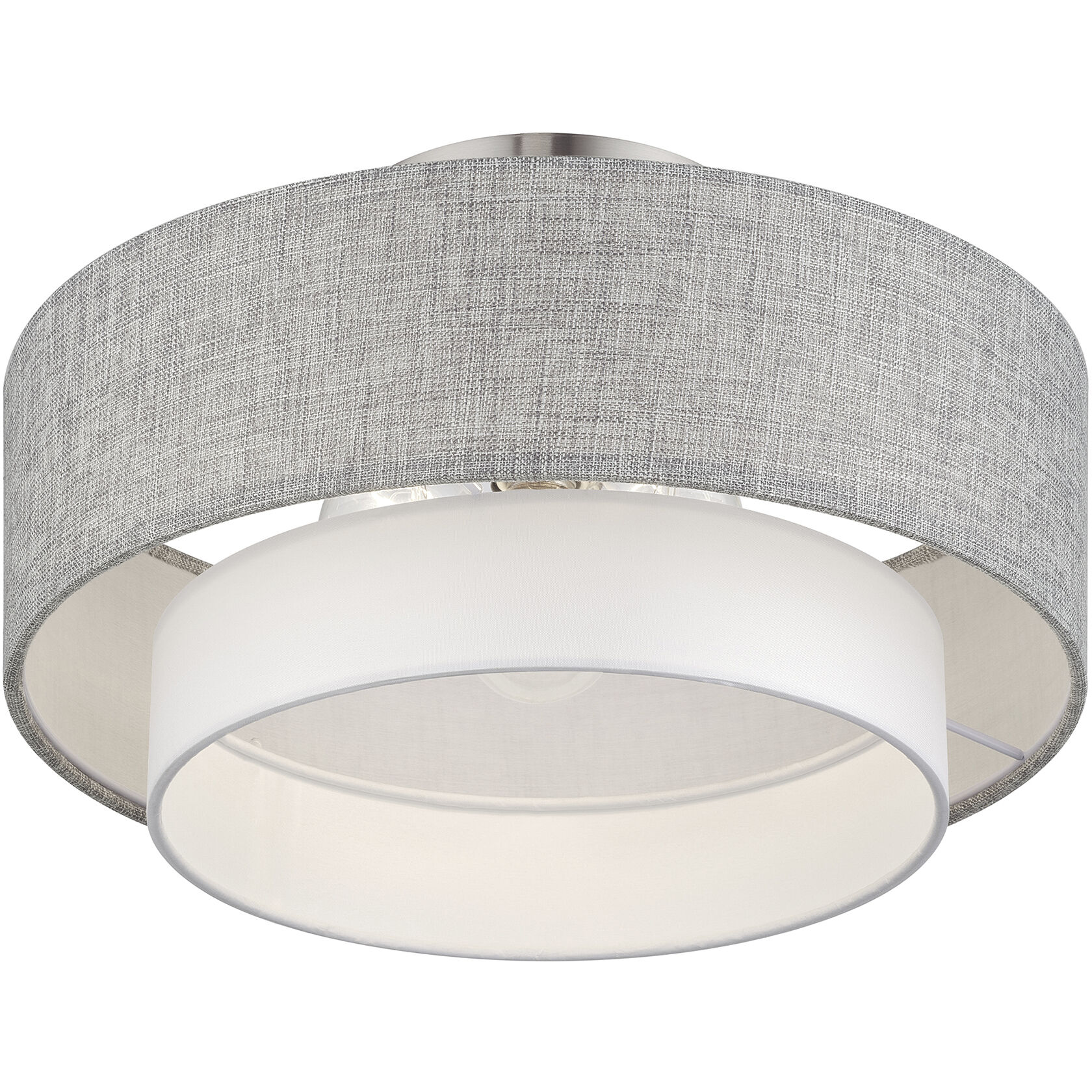 Brookmeade 3 Light 15 inch Brushed Nickel Semi-Flush Ceiling Light