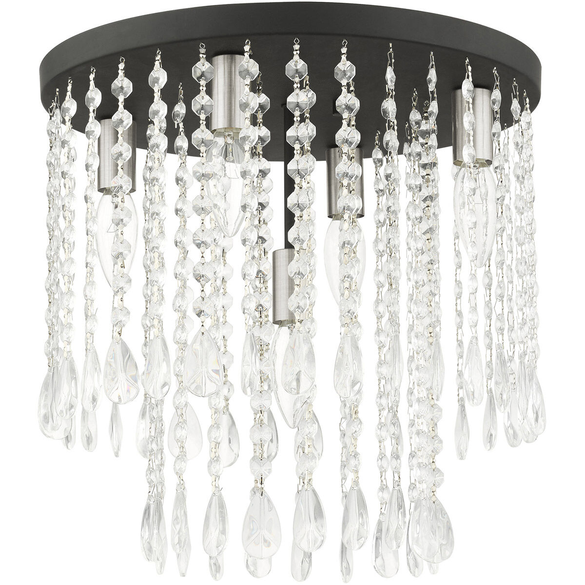 Elizabeth 5 Light 14 inch Black Flush Mount Ceiling Light