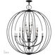 Milania 19 Light 48 inch Black with Brushed Nickel Accents Foyer Chandelier Ceiling Light