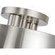 Zolana 2 Light 12 inch Brushed Nickel Semi Flush Mount Ceiling Light, Medium