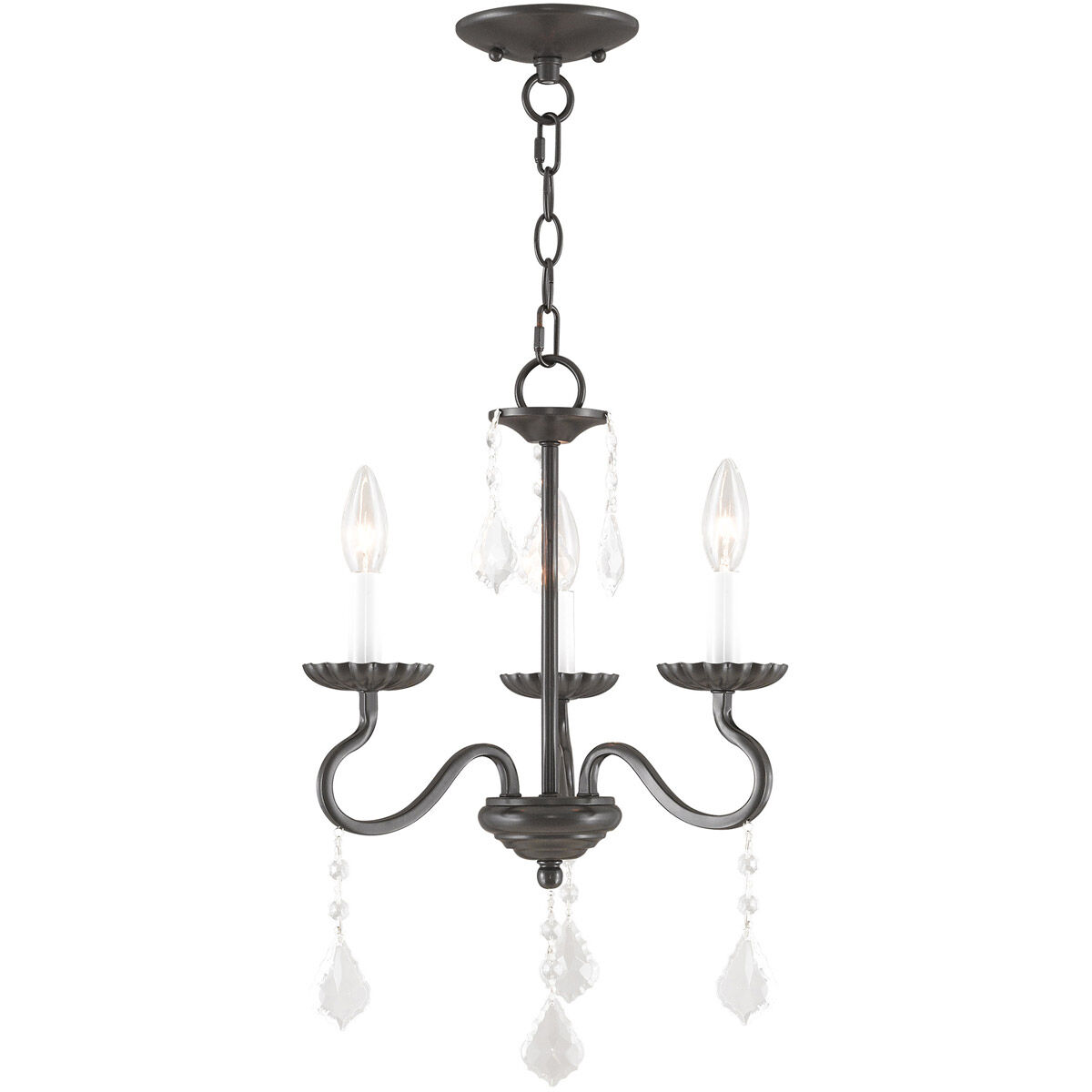 Callisto 3 Light 14 inch English Bronze Mini Chandelier Ceiling Light