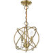 Aria 3 Light 13 inch Antique Brass Convertible Chandelier / Semi Flush Ceiling Light