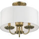Brookdale 3 Light 13 inch Antique Brass Semi-Flush Mount Ceiling Light