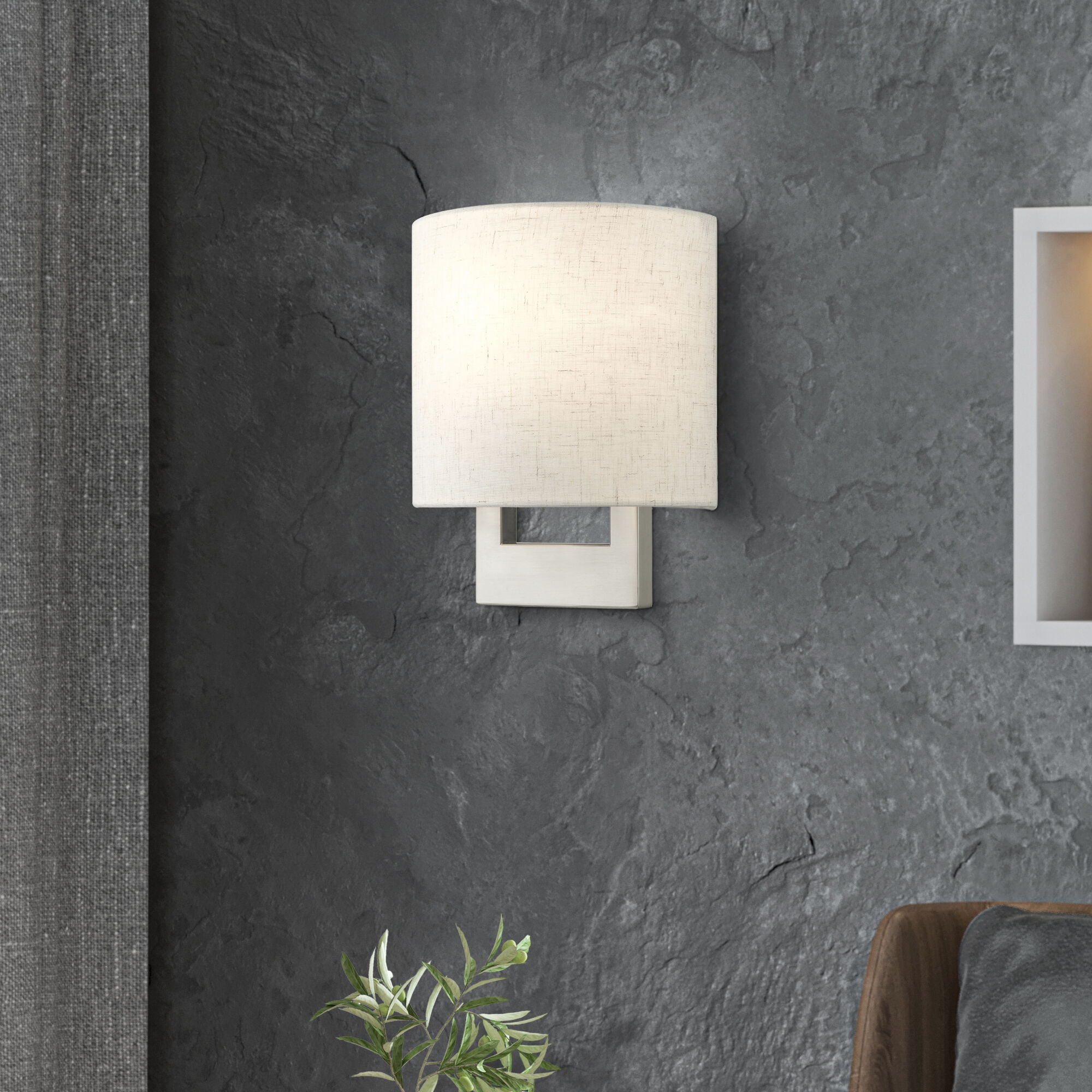 Petite 1 Light 8 inch Brushed Nickel ADA Wall Sconce Wall Light