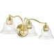 Moreland 3 Light 24 inch Polished Brass Vanity Sconce Wall Light