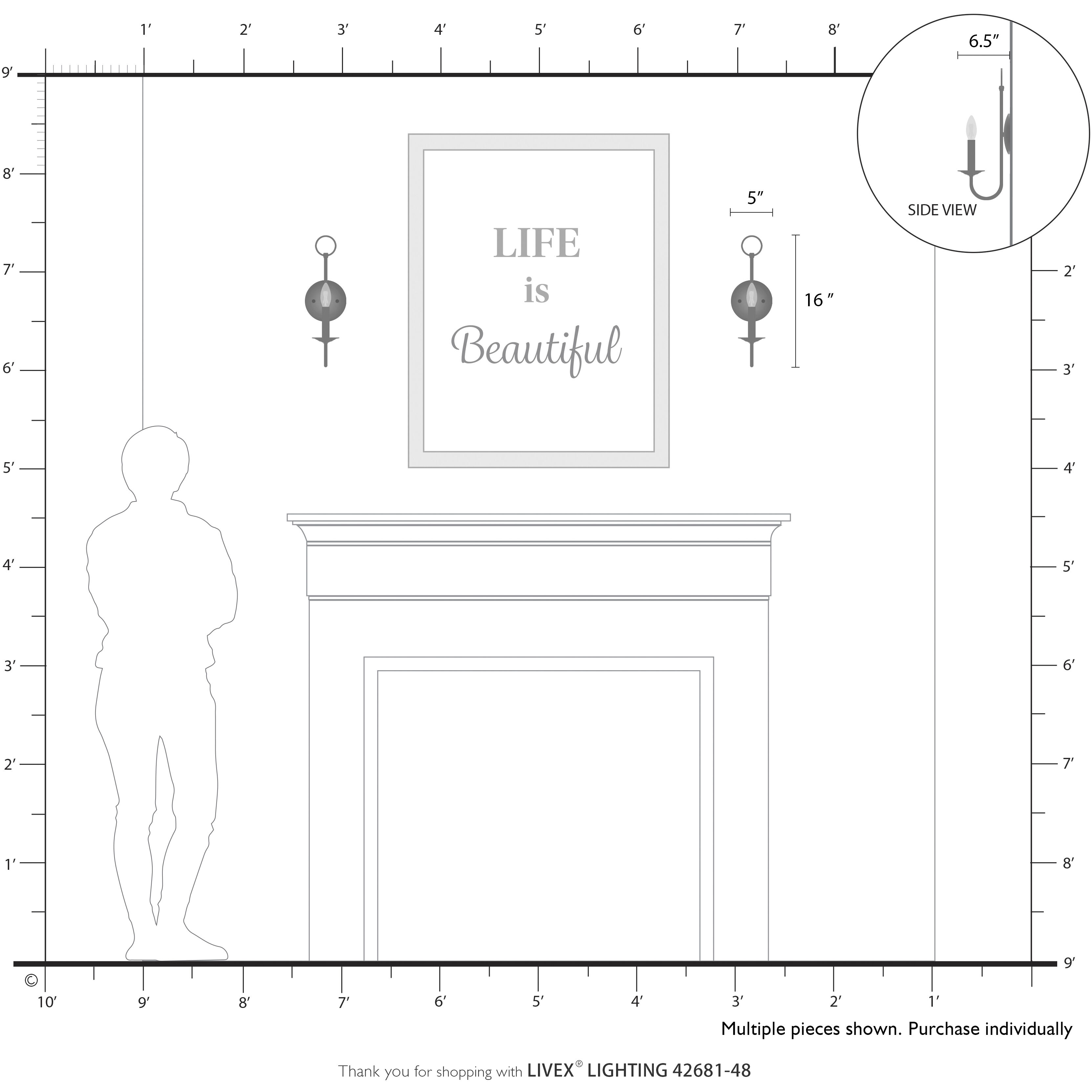 Estate 1 Light 5 inch Antique Gold Leaf Wall Sconce Wall Light, Single