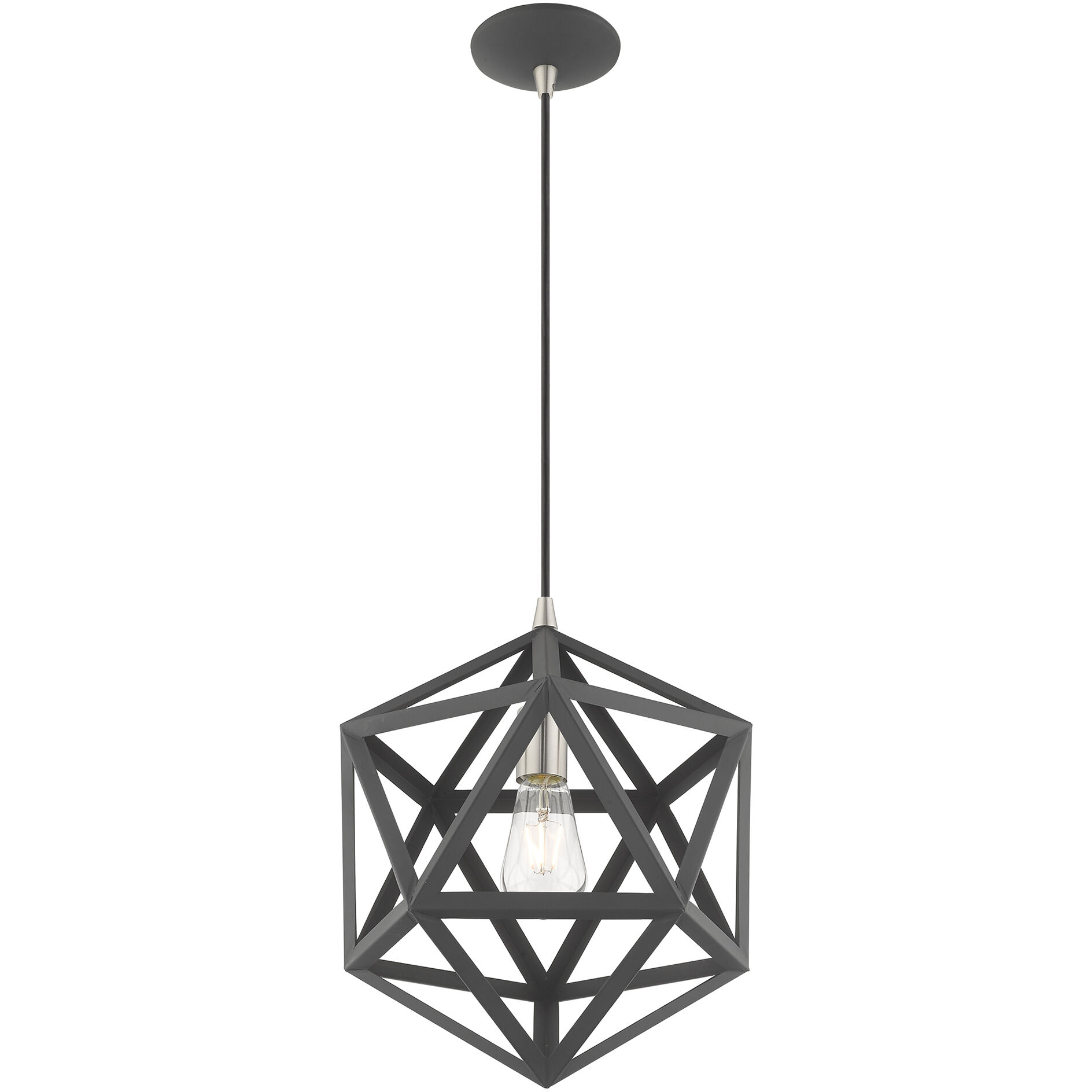 Geometric 1 Light 13 inch Scandinavian Gray Mini Pendant Ceiling Light