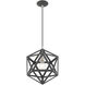 Geometric 1 Light 13 inch Scandinavian Gray Mini Pendant Ceiling Light