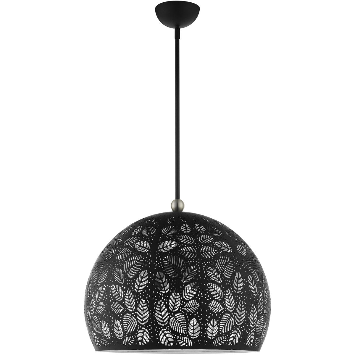 Chantily 3 Light 20 inch Black with Brushed Nickel Accents Pendant Ceiling Light