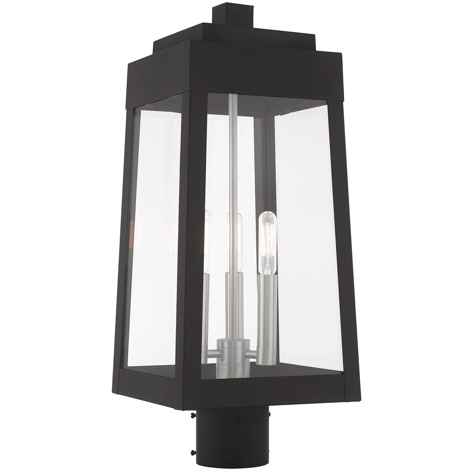 Oslo 3 Light 20 inch Black Outdoor Post Top Lantern