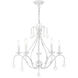 Caterina 5 Light 24 inch Antique White with Clear Crystals Chandelier Ceiling Light