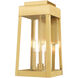 Oslo 3 Light 16 inch Satin Brass Outdoor Wall Lantern