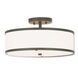 Park Ridge 3 Light 15 inch Bronze Semi-Flush Mount Ceiling Light