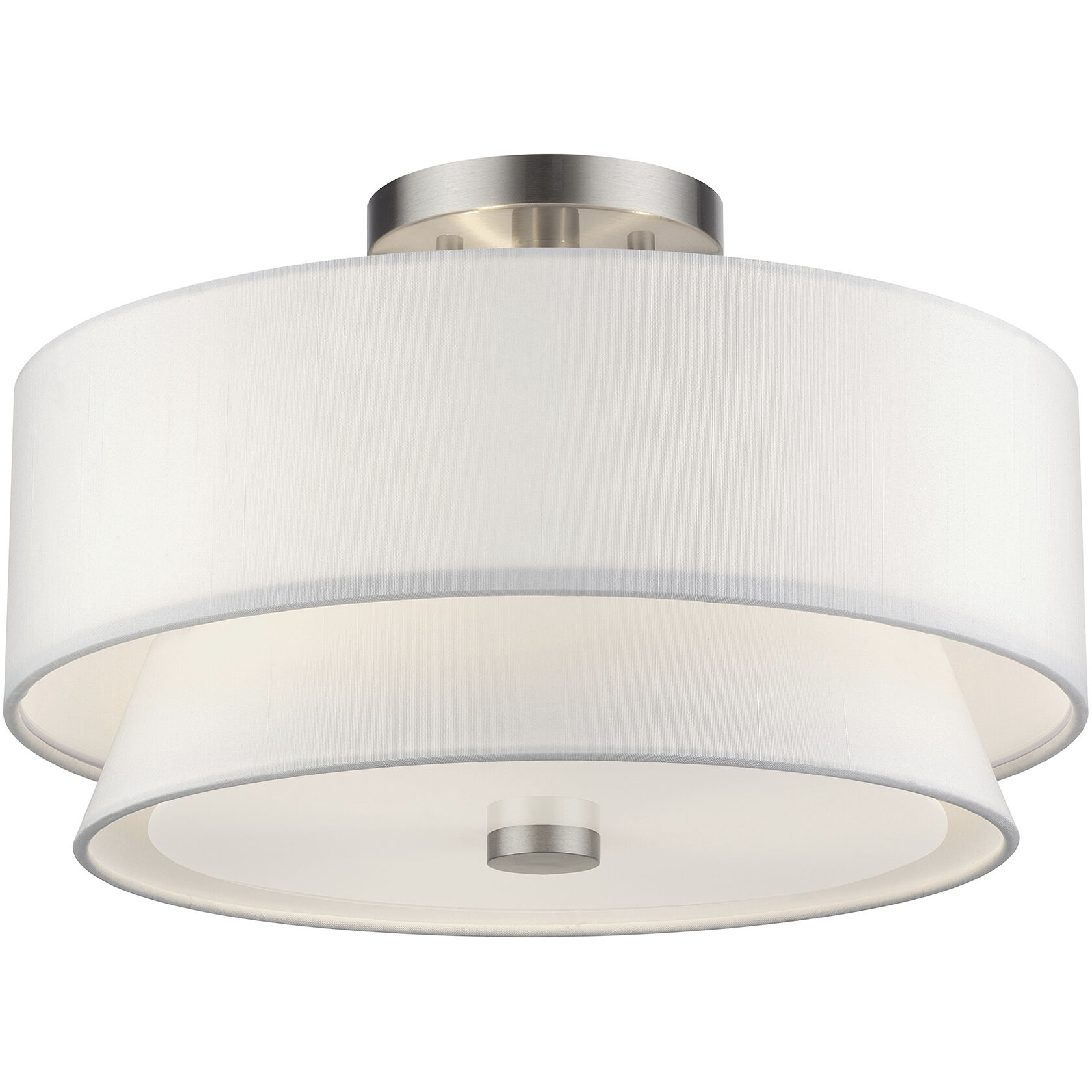 Fontana 3 Light 15 inch Brushed Nickel Semi-Flush Ceiling Light