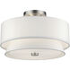 Fontana 3 Light 15 inch Brushed Nickel Semi-Flush Ceiling Light